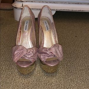 Pink Sparkly Steve Madden Platform Pumps